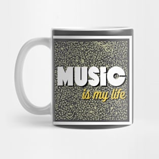 Black and White Creative Music Is My Life T-Shirt Mug